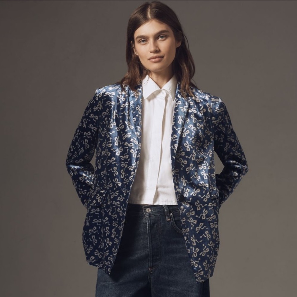 Anthropologie The Tessie Blazer by Maeve: Velvet Edition size Medium
